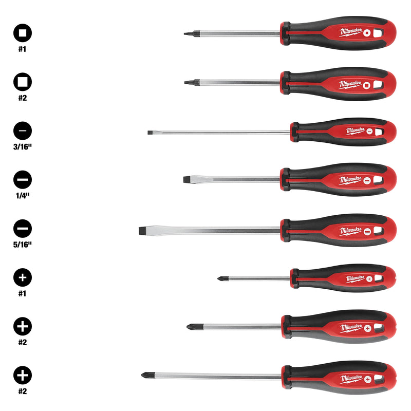 Milwaukee 48-22-2718 8pc Screwdriver Kit w/ Square