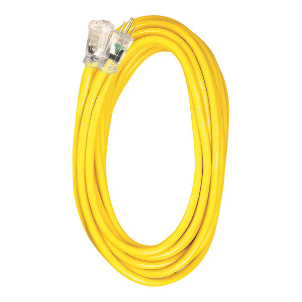 VOL-05-00350 50ft 10/3 SJTW Yellow/Black Ext Cord w/Lighted End, NEMA 5-15