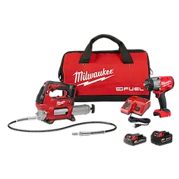 Milwaukee 2967-22GG M18 FUEL™ 1/2" HTIW w/ Friction Ring & Grease Gun Combo Kit