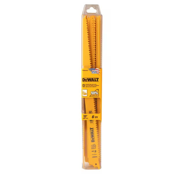 DeWalt DW4804B25 12IN 6TPI TAPER BK BLD-25
