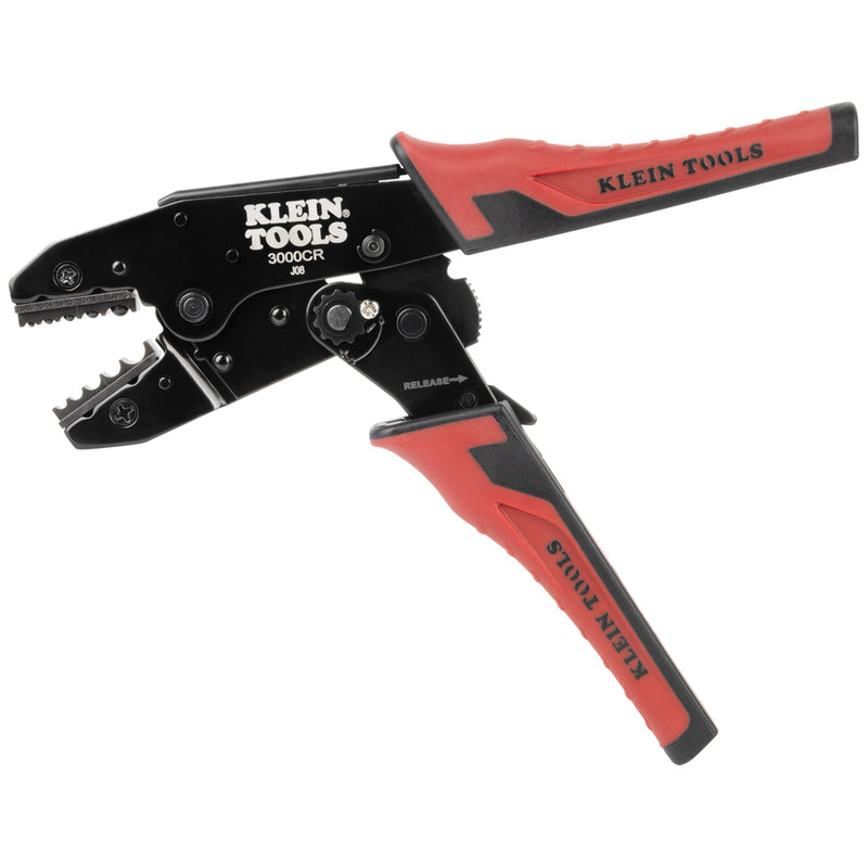 KLEIN 3006CR Ratcheting Non-Insulated Terminal Crimper, 10 to 22 AWG Wire