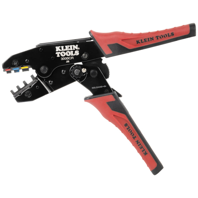 KLEIN 3007CR Ratcheting Heat Shrink Terminal Crimper, 10 to 22 AWG Wire