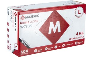 Majestic 3273BK/11 Disposable Industrial Grade Nitrile Glove, Powder-Free XL