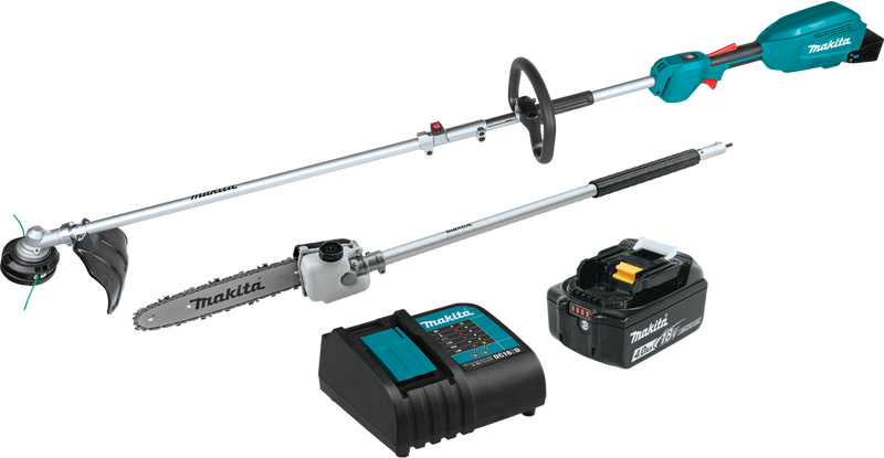 Makita XUX02SM1X4 18V LXT BL PowerHead Kit w/ StringTrimmer, PoleSaw XUX02SM1X4