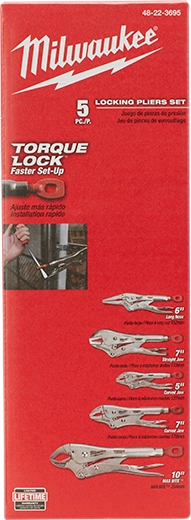 Milwaukee 5pc TORQUE LOCK™ Pliers Kit 48-22-3695