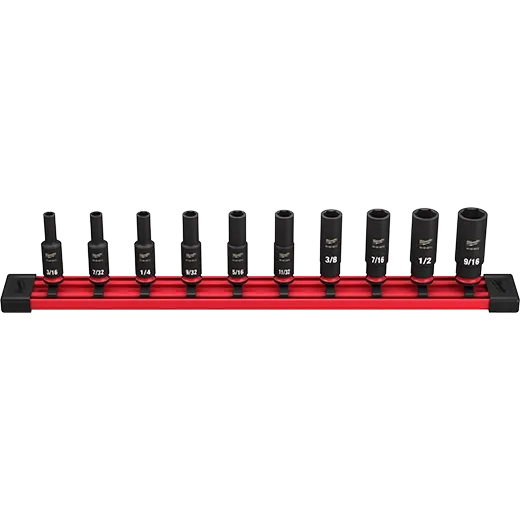 MILWAUKEE 49-66-7001 1/4 DR 10PC SAE DEEP IMPACT SOCKET SET