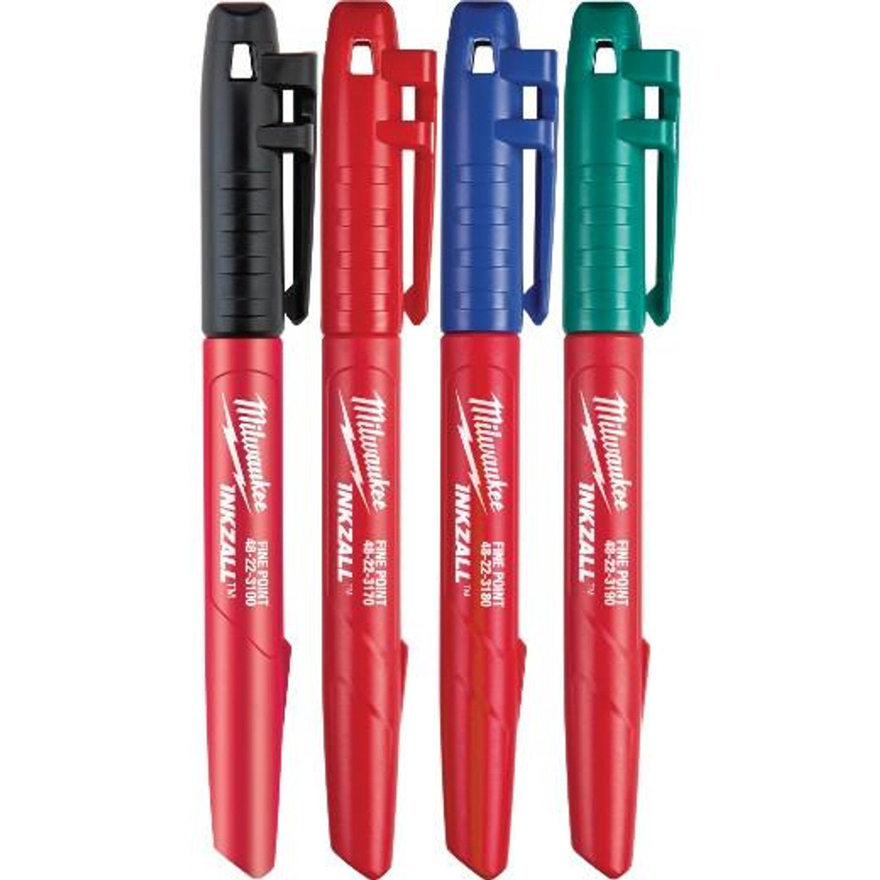 MILWAUKEE 48-22-3106 4PK COLORED FINE POINT INKZALL MARKERS
