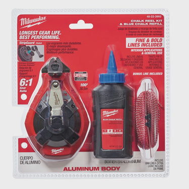 Milwaukee 100' Alum. Chalk Reel Kit w/Blue Chalk & Bonus Line 48-22-3993