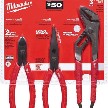 Milwaukee 3 PC. Comfort Grip Pliers Kit 48-22-6331