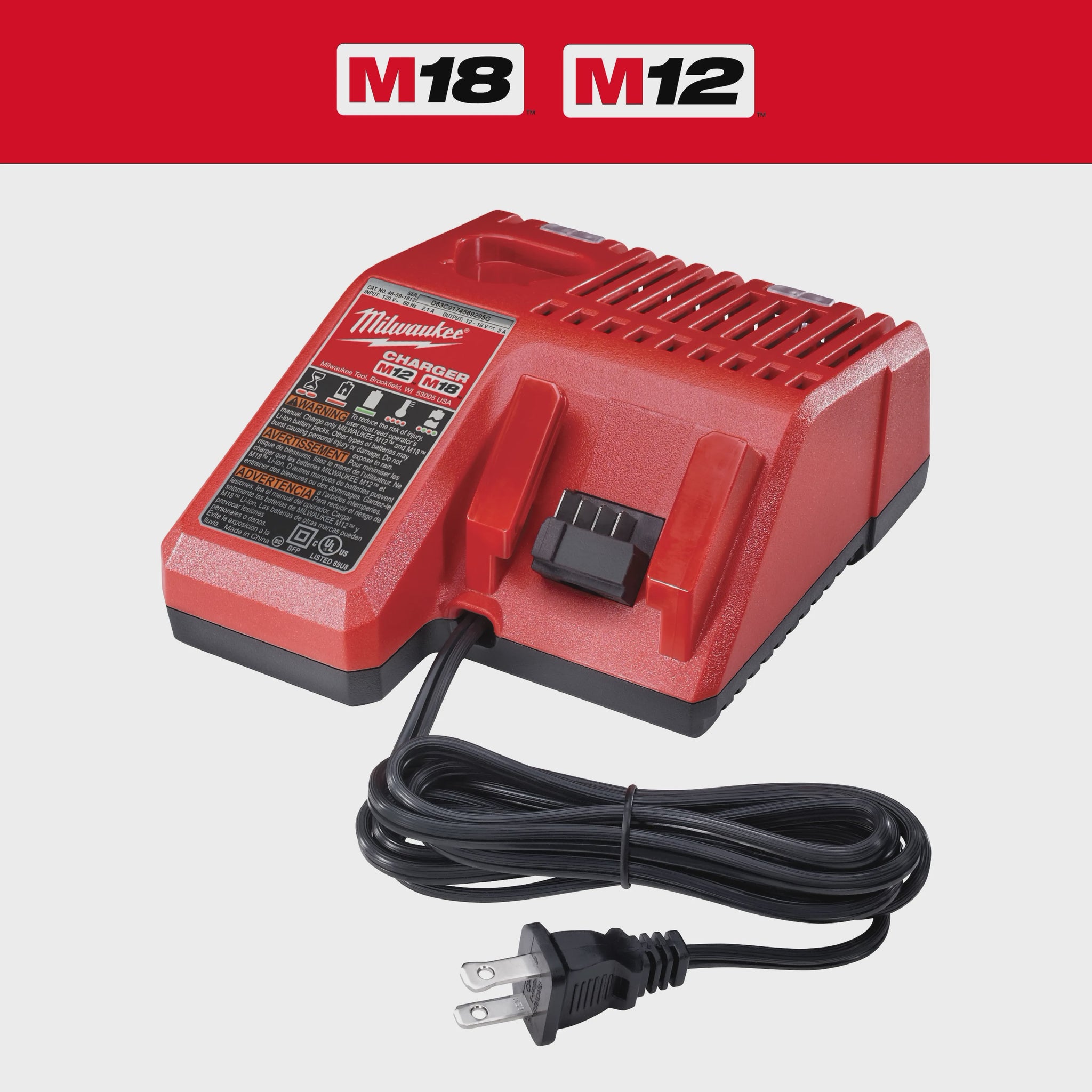 MILWAUKEE M18 / M12 Multi-Voltage Charger 48-59-1812