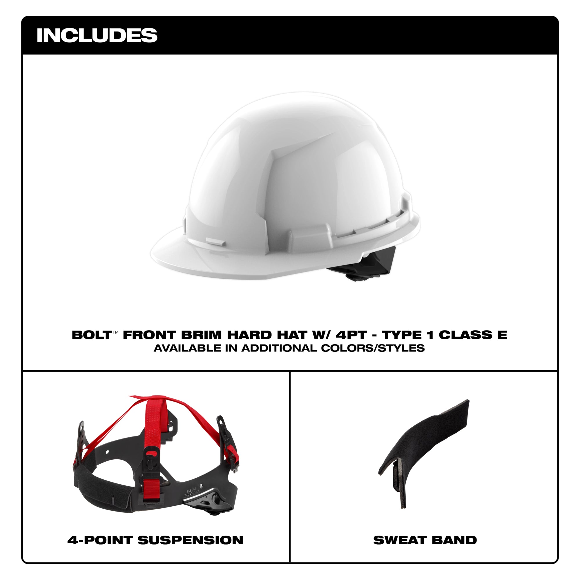 MILWAUKEE 48-73-1100 (5)WHT FRNT BRIM W/BOLT-TYPE 1CLS E