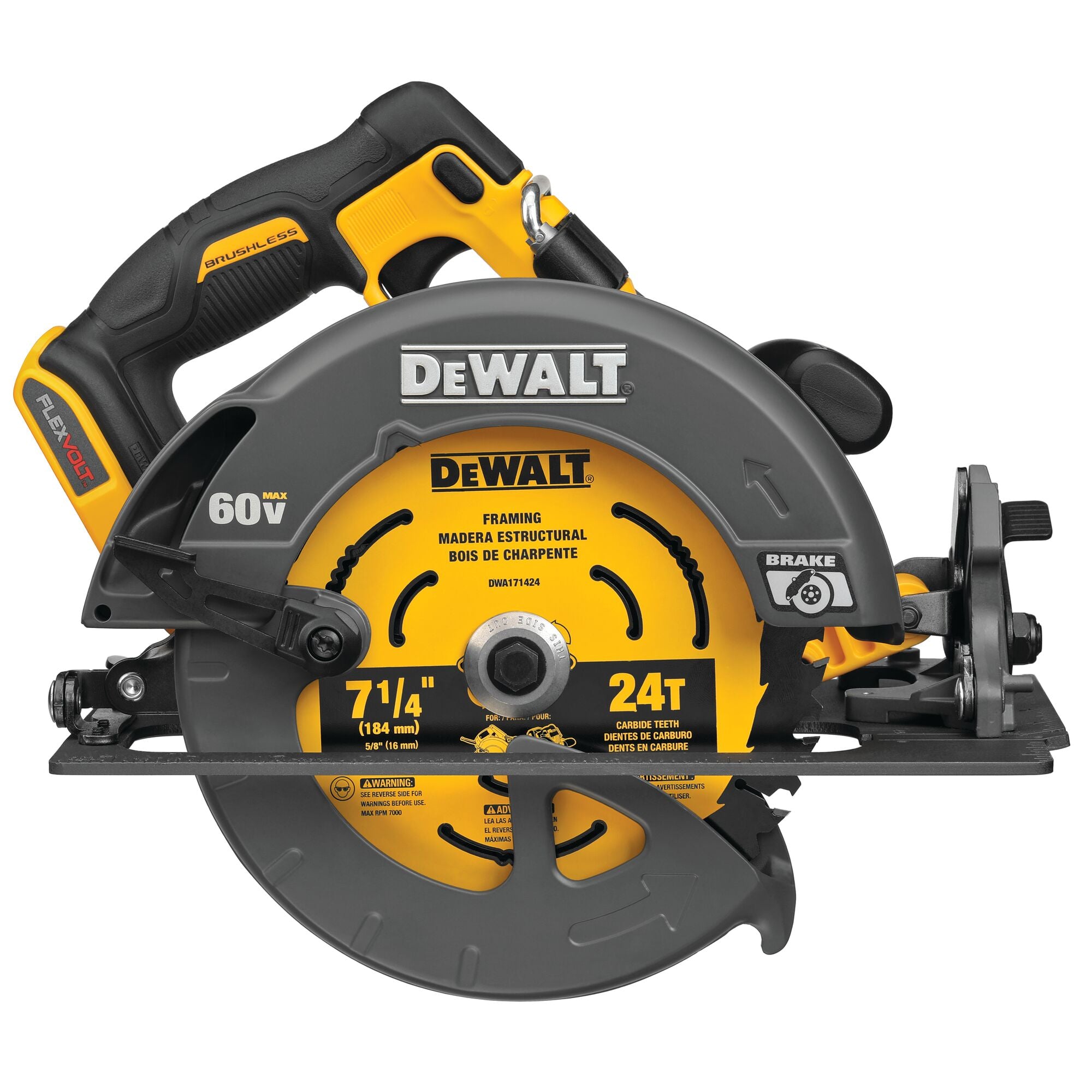 DEWALT DCS578B 60V MAX* Brushless Cordless 7-1/4 in. Circular Saw with Electronic Brake (Tool Only)