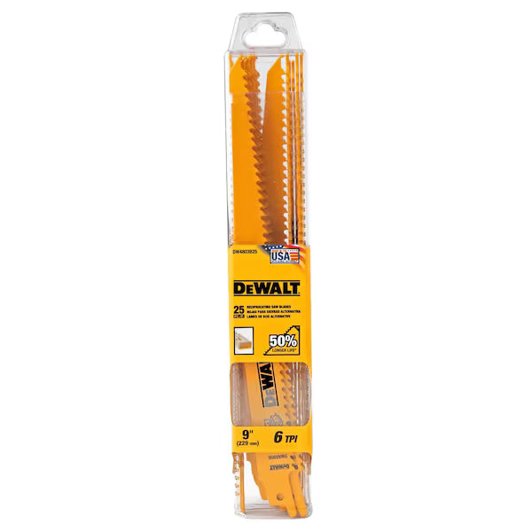 DeWalt DW4803B25 9IN 6TPI TAPER BK BLD-25