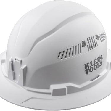 KLEIN 60401 Hard Hat, Vented, Full Brim Style, White