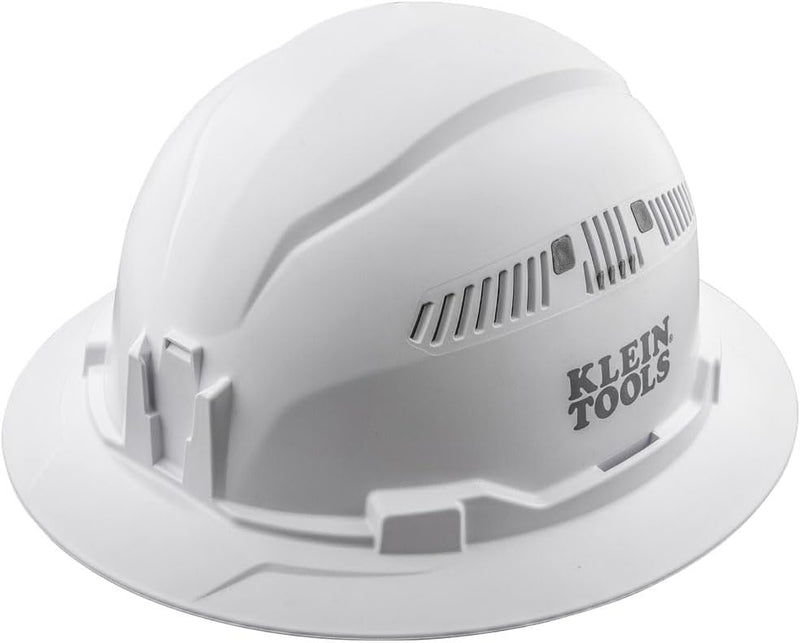 KLEIN 60401 Hard Hat, Vented, Full Brim Style, White