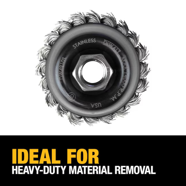 DeWalt DW4910S HP STAINLESS KNOTTED CUP BRUSH