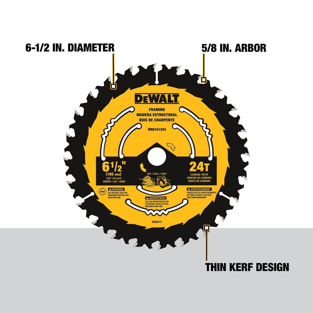 DeWalt DWA161224 6 1/2IN 24T BLISTER