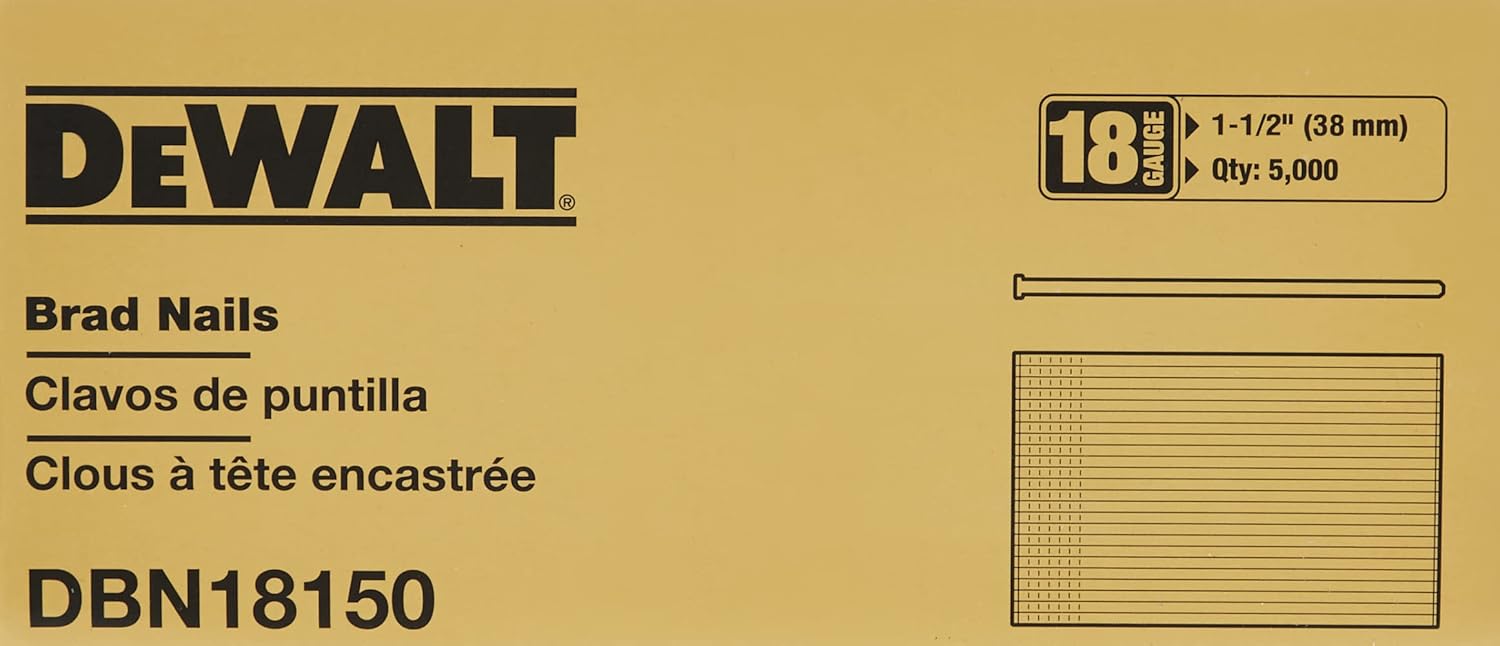DeWalt DBN18150 1-1/2IN Galv 18Ga Brad Nails 5000 CT