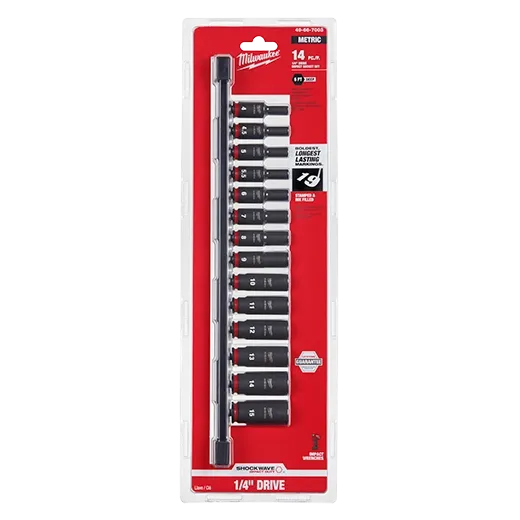 MILWAUKEE 49-66-7003 1/4 DR 14PC METRIC DEEP IMPACT SOCKET SET