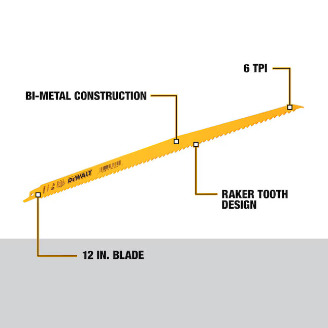 DeWalt DW4804N25 12IN 6TPI TAPER BK BLADE-25N