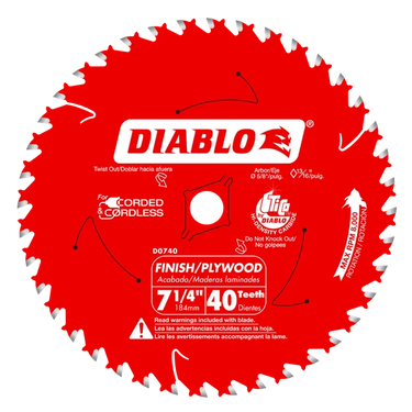 DIABLO D0740 7-1/4" 40TOOTH SAW BLADE