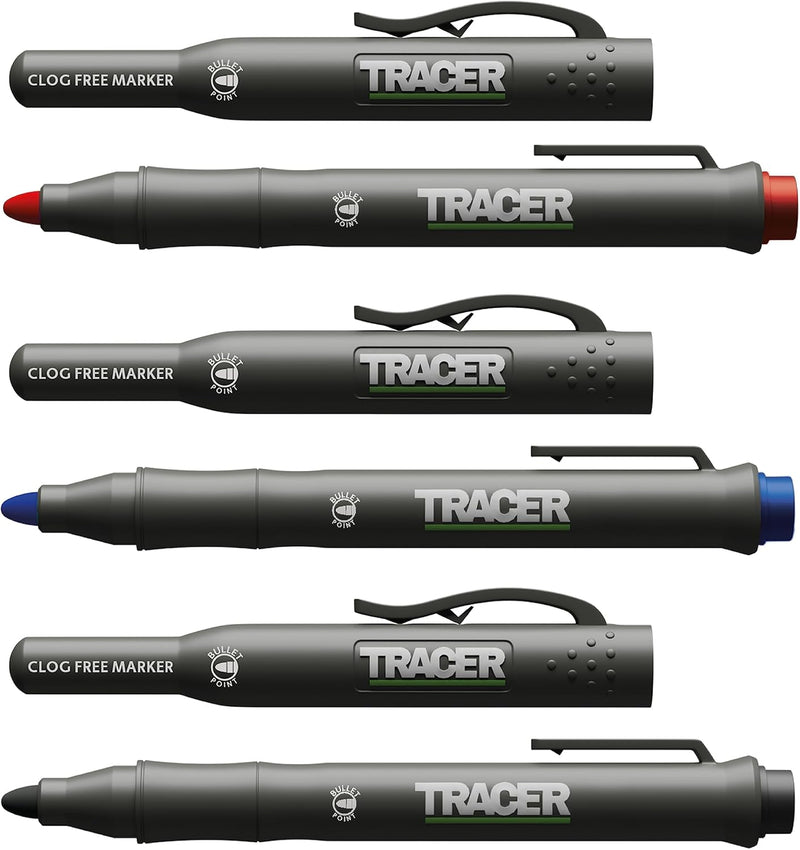 Tracer ACF-MK3 Clog Free Marker Kit - 3pcs Pack (1xblack 1xblue 1xred)