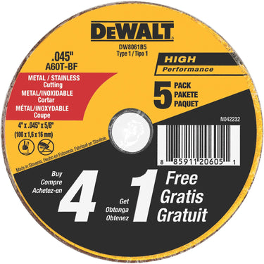 DeWalt DW8061B5 4 x .045 x 5/8 HP T1 CUTTING 5PK