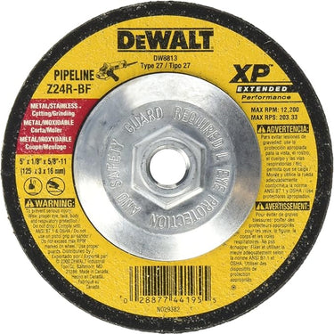 DeWalt DW8813 5 X 1/8 X 5/8-11 IN ZIRCONIA ABRA