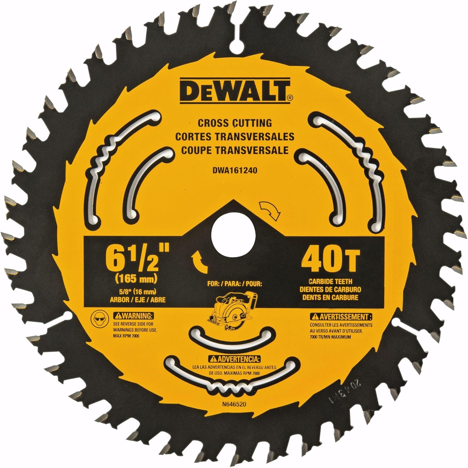 DeWalt DWA161240 6 1/2IN 40T BLISTER