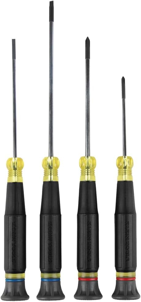 Klein Tools 85615 Mini Precision Screwdriver Set, 4-Piece Phillips and Slotted Set, Ideal for Electronics, Small Appliances, Terminal Blocks