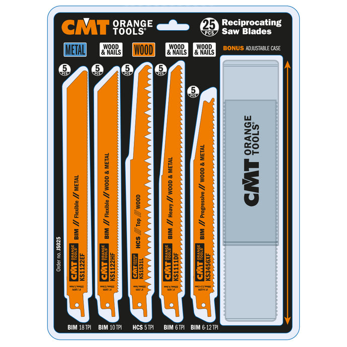 CMT RECIPROCATING SAW BLADE SET (25-PCS.) JS025