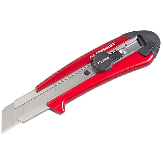 TAJIMA AC-701R ROCK HARD Aluminist, Dial Lock, 25mm / 1" Knife with 3 Rock Hard Blades, Red