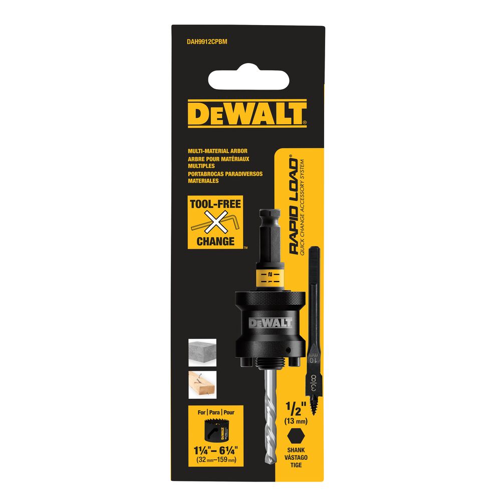 DeWalt DAH9912CPBM DW 1-1/4-6IN QC CARBIDE ARBOR 1/2