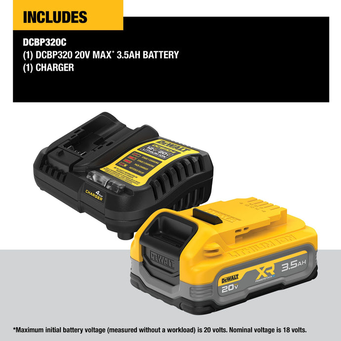 DeWalt DCB320C DEWALT 20V MAX* Battery Pack with Charger, 3-Ah