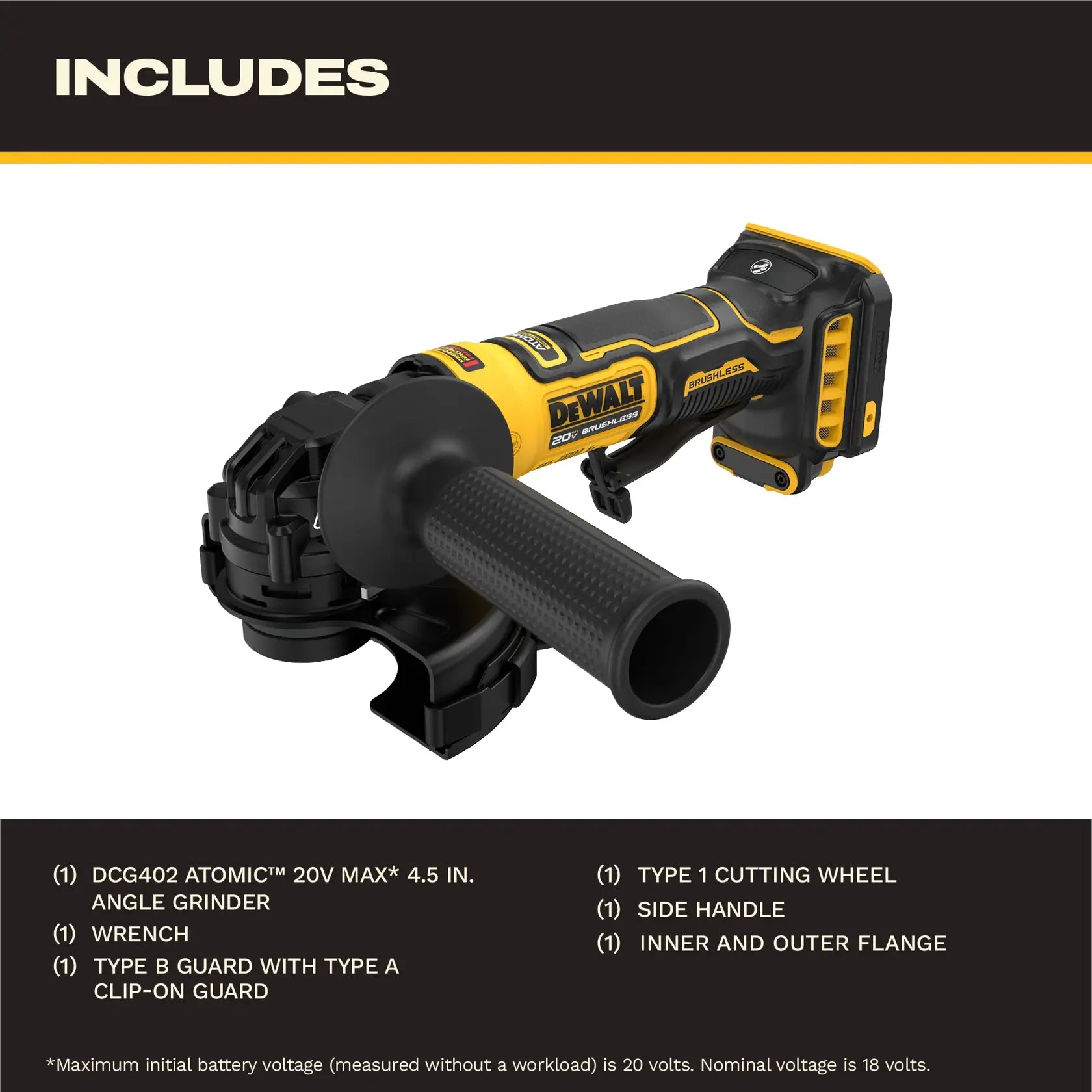 DeWalt DCG400B 20V ATOMIC 4IN ANGLE GRINDER - BARE