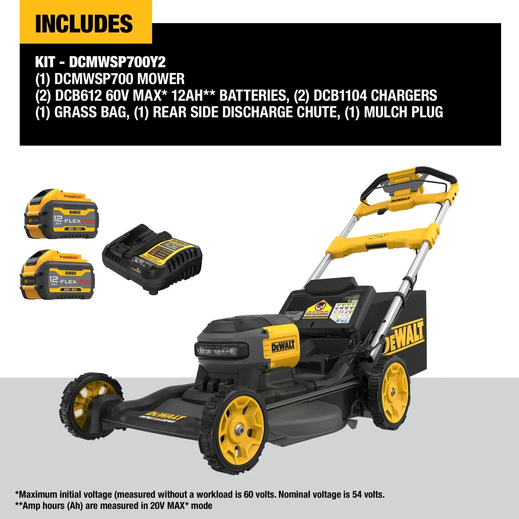 DeWalt DCMWSP700Y2 DEWALT 2X60V SELF PROPELLED MOWER