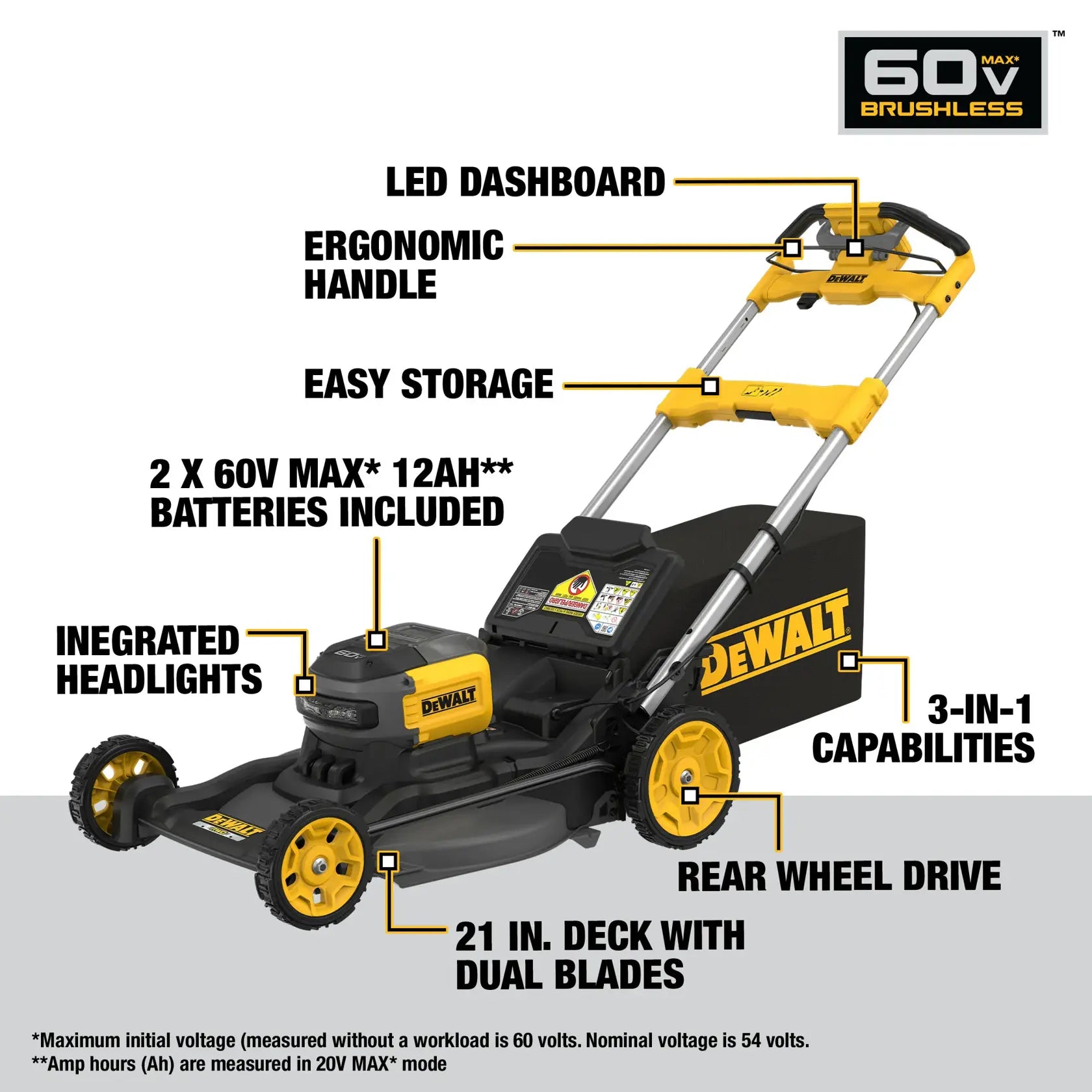 DeWalt DCMWSP700Y2 DEWALT 2X60V SELF PROPELLED MOWER