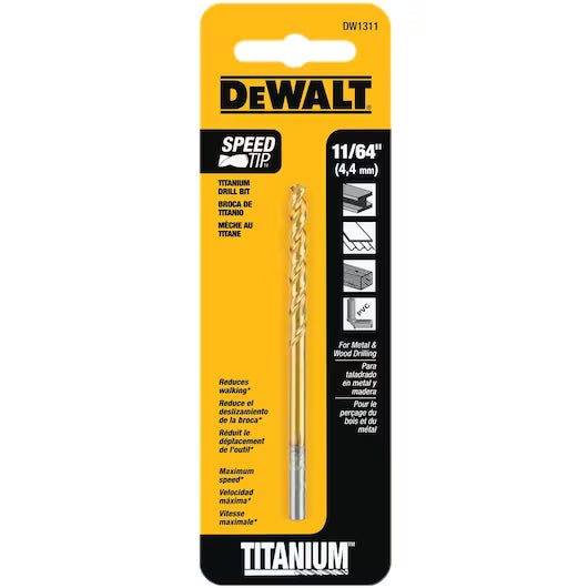 DeWalt DW1311 11/64IN TITANIUM SPEED TIP DRILL BIT