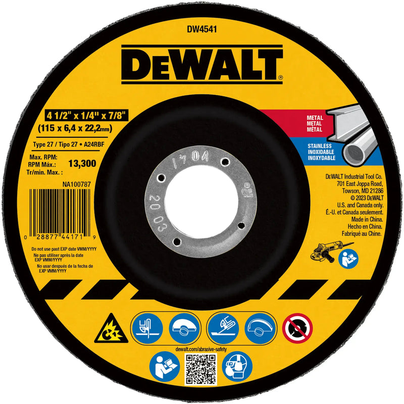 DeWalt DW4541 4-1/2 X 1/4 X 7/8IN FAST CUTTING ABR