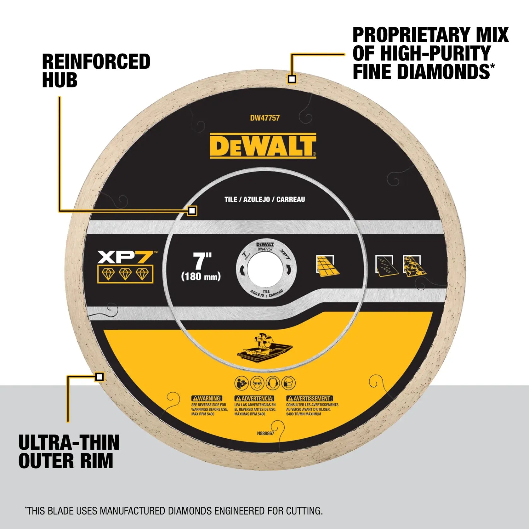 DeWalt DW47757 7IN CONTINUOUS XP7 TILE