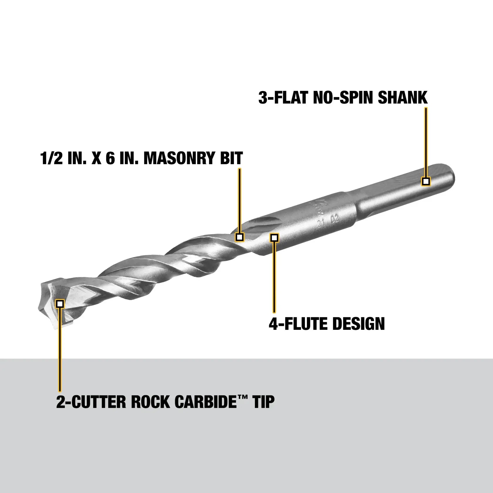DeWalt DW5235 1/2X6 ROUND SHANK BIT