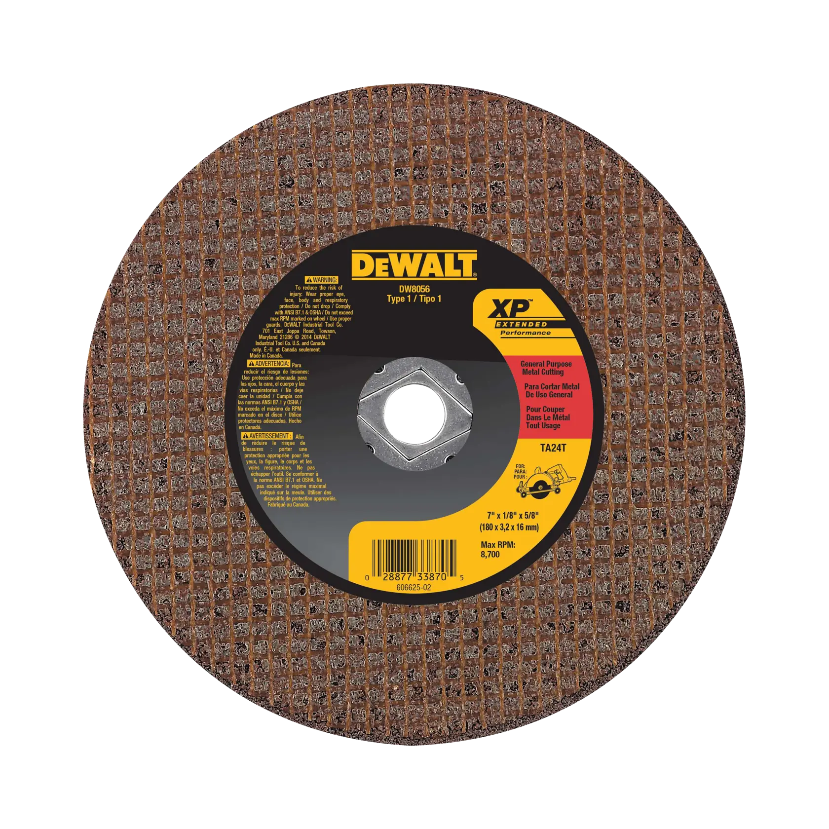 DeWalt DW8056 7X1/8X 5/8 CERAMIC ABRASIVE SAW BLADE