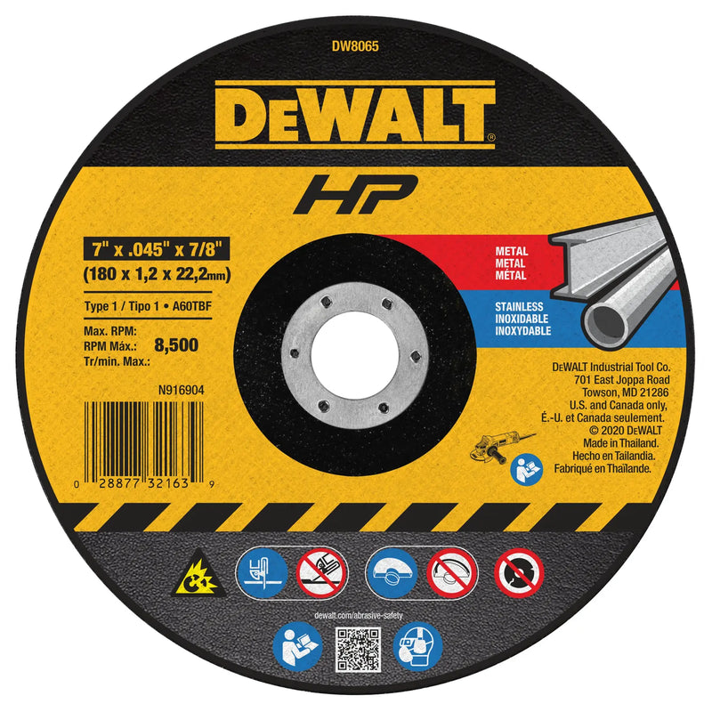 DeWalt DW8065 7 x .045 x 7/8 HP T1 CUTTING