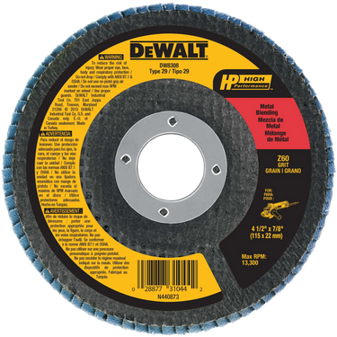 DeWalt DW8308 4-1/2 X 7/8 60G T29 HP FLAP