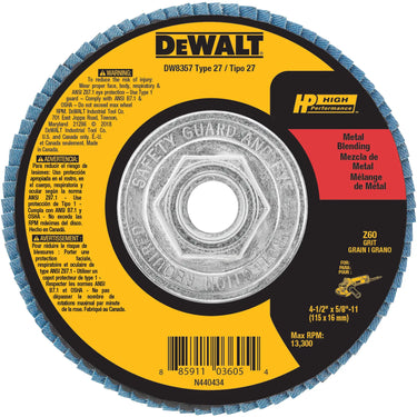DeWalt DW8357 4-1/2 X 5/8-11 60G T27 HP FLAP