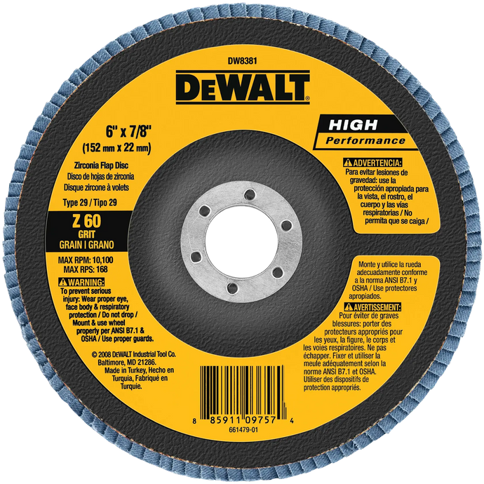DeWalt DW8381 6 X 7/8 60G T29 HP FLAP