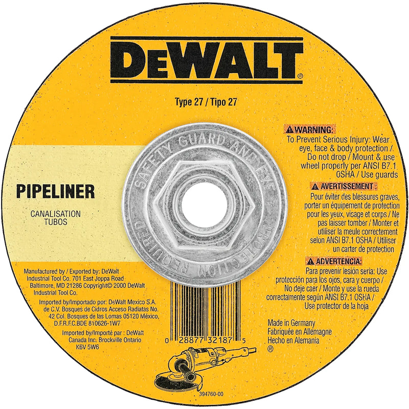 DeWalt DW8436 5X1/8X5/8-11IN PIPELINER CUT/GRIND WH