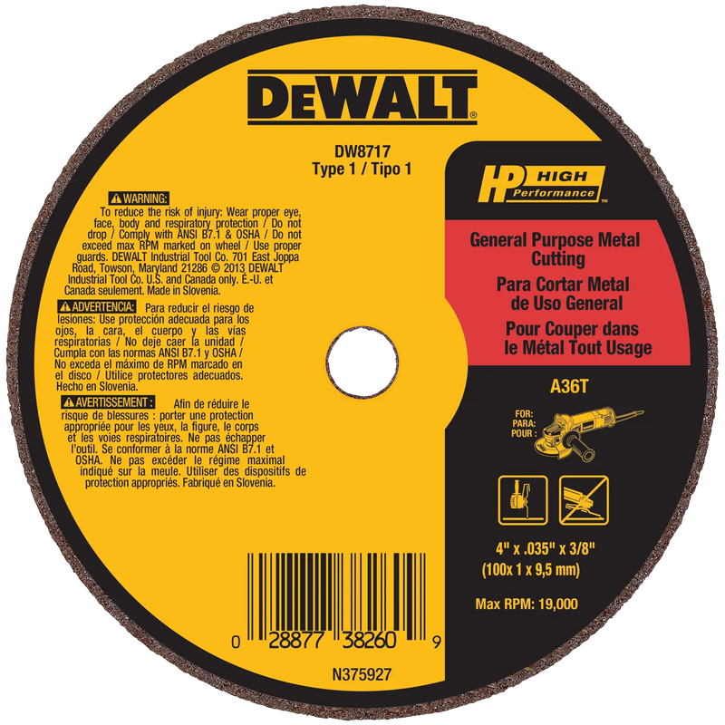 DeWalt DW8717 4 X .035 X 3/8 A36T