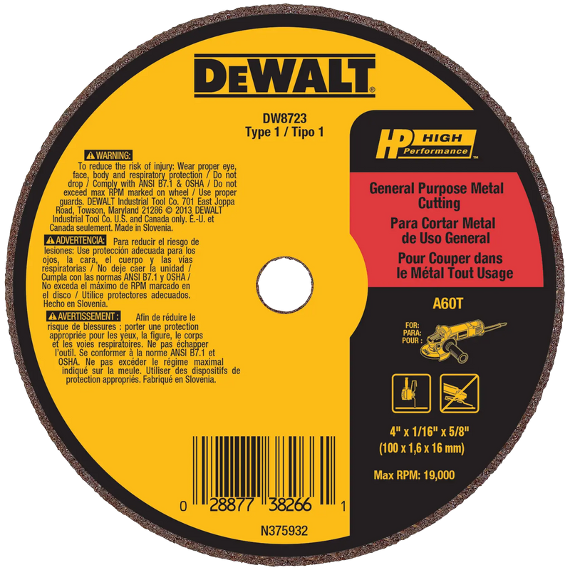 DeWalt DW8723 4 X 1/16 X 5/8 A60T