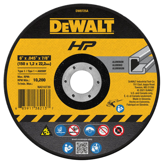 DeWalt DW8725A 6 x .045 x 7/8 HP T1 ALUMINUM CUTTING